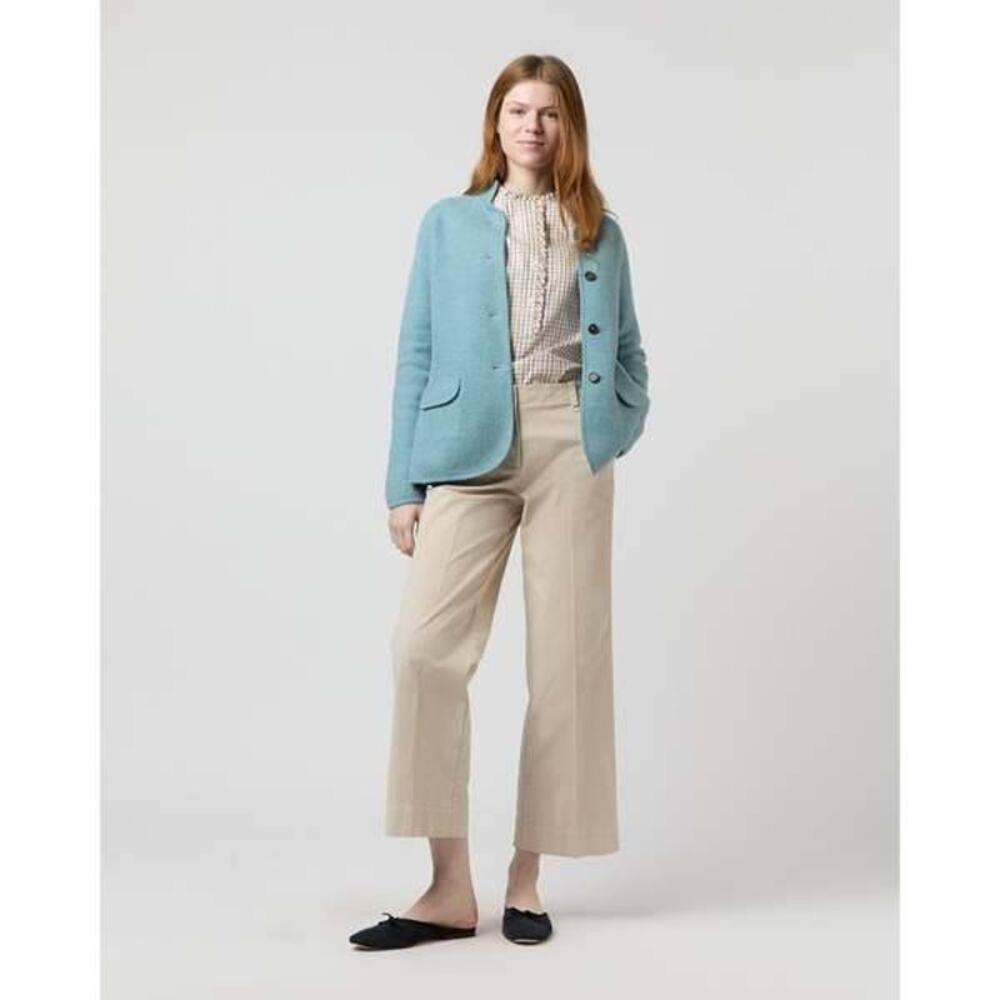 Ann Mashburn Tyrolean Boiled Wool Jacket in Misty Blue M